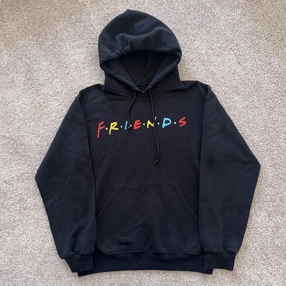 FRIENDS Tops - Original Brand FRIENDS TV Show Vintage Black Hoodie with Colorful Logo S